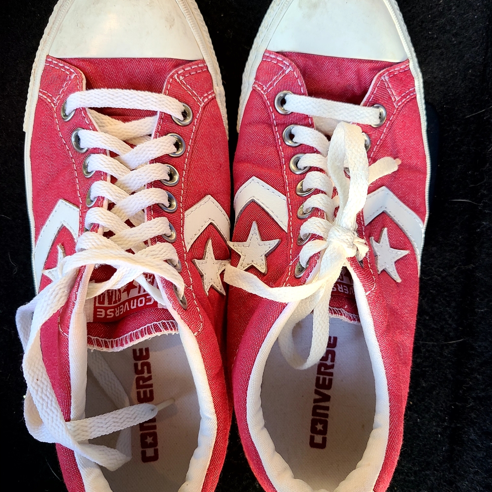 Converse Red Canvas Sneakers with White Stars